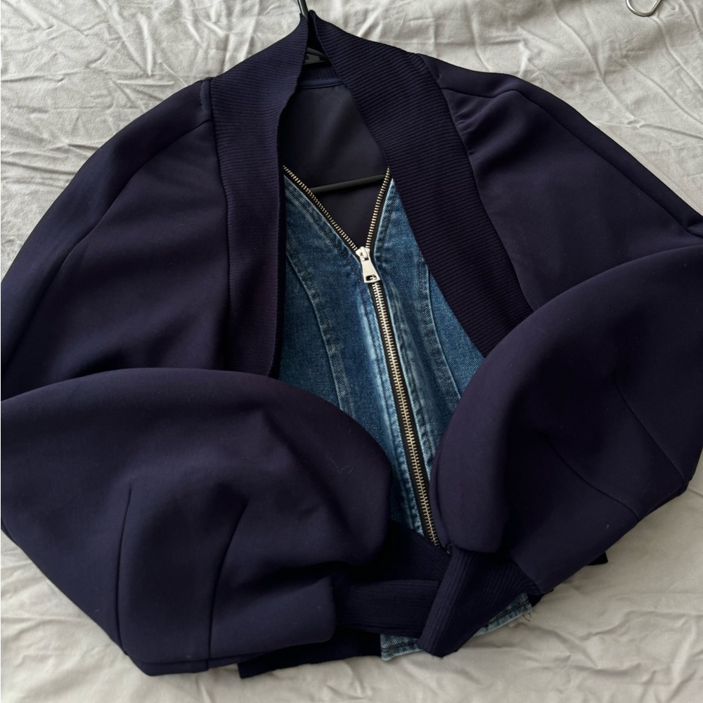 Commense Denim Detail Sweater Top
